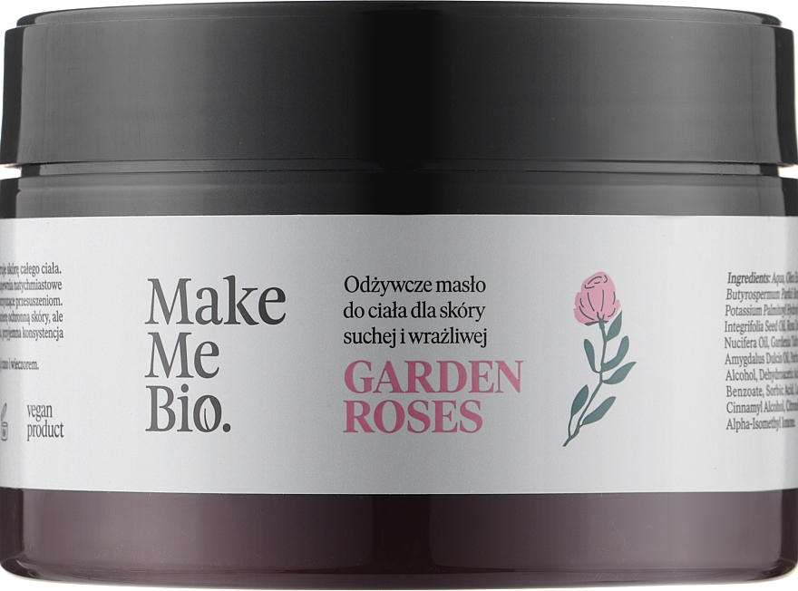 Олія для волосся "Троянда" - Make Me Bio Garden Roses Nourishing Body Butter — фото N1