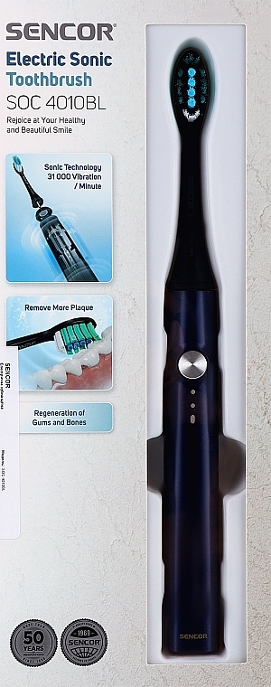 Електрична зубна щітка, чорна - Sencor Electric Sonic Toothbrush SOC 4010BL — фото N1