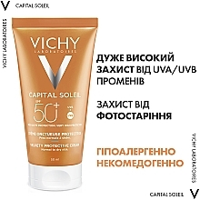 Солнцезащитный крем для лица тройного действия SPF 50 - Vichy Capital Soleil Velvety Cream SPF50 — фото N5