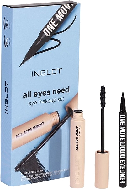 Набір - Inglot All Eyes Need Eye Makeup Set (mascara/8,5ml + eyeliner/0,55ml) — фото N1