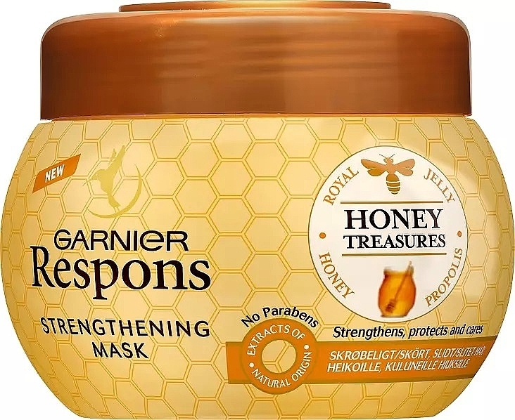 Зміцнювальна маска для волосся з медом - Garnier Respons Honey Treasures Strengthening Mask — фото N1