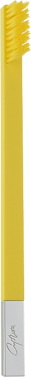 Зубная щетка мягкая, подсолнечно-желтая матовая с серебристым матовым колпачком - Apriori — фото N3