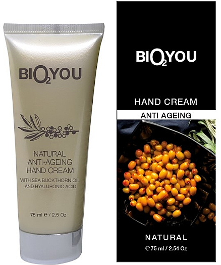 Омолаживающий крем для рук с маслом облепихи - Bio2You Natural Anti-Ageing Hand Cream — фото N1