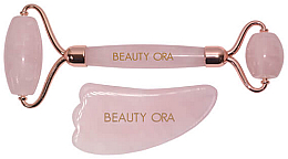 Парфумерія, косметика Ролик для обличчя й тіла - ORA Crystal Roller And Gua Sha Set For Face And Body Rose Quartz