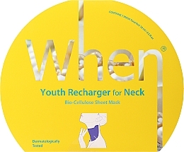 Біоцелюлозна антивікова маска для області шиї - When Youth Recharger For Neck Bio-Cellulose Mask — фото N1