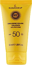 Духи, Парфюмерия, косметика Эмульсия солнцезащитная для лица с SPF 50 с тоном - Kleraderm Emulgel Solare Colorata