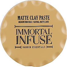 Парфумерія, косметика Матова глиняна паста для волосся - Immortal Infuse Matte Clay Paste
