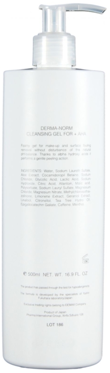 Очищающий гель для комбинированной кожи с АНА - Demax Purifiers and Tonics Derma-Norm Cleansing Gel + AHA — фото N2