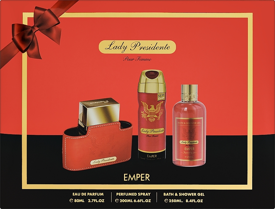 Lady Presidente - Набір (edp/100ml + deo/200ml + sh/gel/250ml) — фото N1