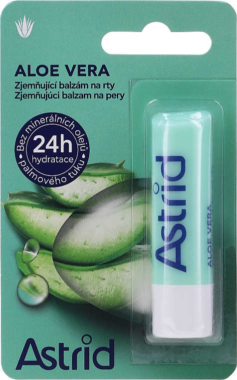 Зволожувальний бальзам для губ з алое вера  - Astrid Moisturizing Aloe Vera Lip Balm 24H — фото N1