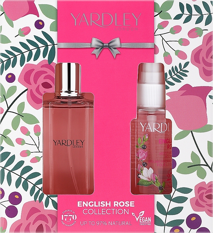 Yardley English Rose - Набор (edt/50ml + spray/50ml) — фото N1