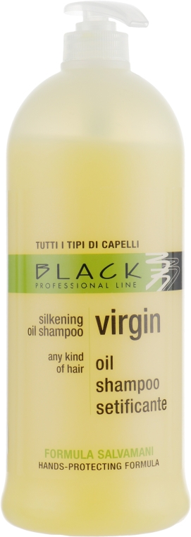 Шелковый шампунь для всех типов волос - Black Professional Line Virgin Oil Silkening Shampoo — фото N1