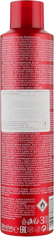 УЦІНКА Сухий шампунь - Schwarzkopf Professional Osis+ Refresh Dust Bodifying Dry Shampoo Spray * — фото N3