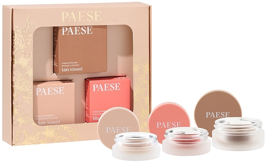 Набір - Paese Kiss My Cheeks (Warm) (blush/ 4g + bronzer/12g + highlighter/4g) — фото N2