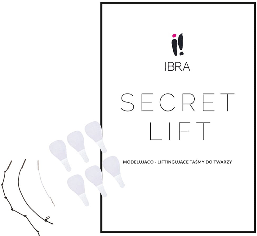 Ліфтинг-тейпи для макіяжу, чорні - Ibra Secret Lift Face Lifting and Modeling Tape Black — фото N2