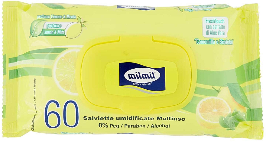 Влажные салфетки "Мята и лимон" - Mil Mil — фото N1