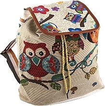 Рюкзак-мешок из ткани CS10988TS, с принтом 3 совы, цветной - Cosmo Shop — фото N1