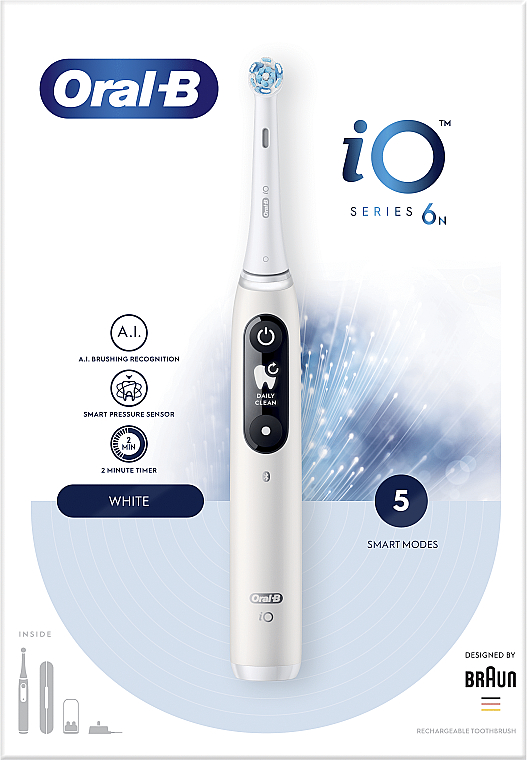 Електрична зубна щітка, біла - Oral-B Braun iO Серія 6 — фото N2