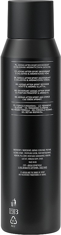 Дезодорант-спрей для чоловіків - Adidas After Sport Cool & Aromatic Deo Body Spray — фото N2
