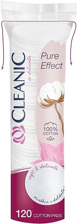 Диски ватні косметичні "Pure Effect", 120 шт. - Cleanic Face Care Cotton Pads