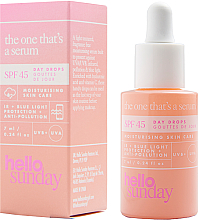 Парфумерія, косметика Сонцезахисна сироватка для обличчя - Hello Sunday The One That's A Serum Face Drops SPF 45 (міні)