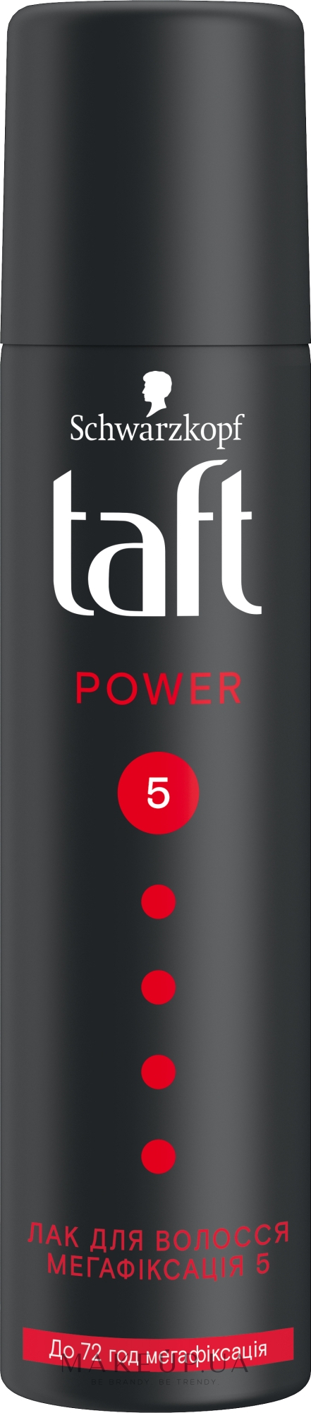 Лак для волосся "Power. Кофеїн", мегафіксація - Taft Caffeine Power 5 Hairspray — фото 75ml