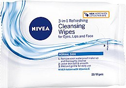 Парфумерія, косметика Освіжальні серветки для обличчя - Nivea 3 in 1 Cleansing Wipes
