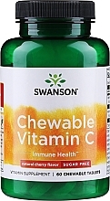 Жувальні таблетки "Вітамін С", вишня, 500 мг - Swanson Chewable Vitamin C Cherry — фото N1