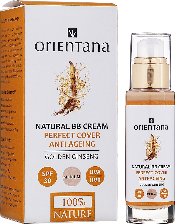 Сонцезахисний ВВ-крем для обличчя «Золотий женьшень» - Orientana Natural BB Cream SPF 30 — фото N1