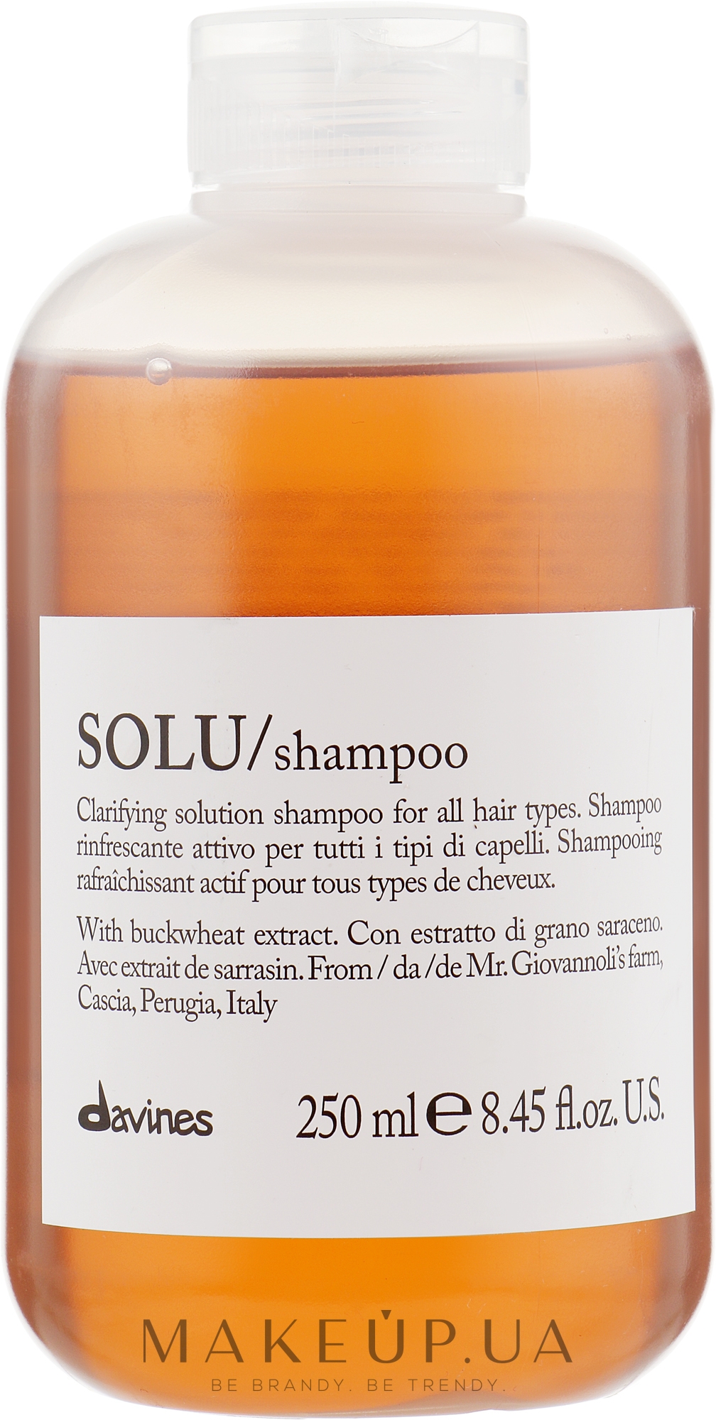 Активно освежающий шампунь для глубокого очищения волос - Davines Solu Shampoo — фото 250ml