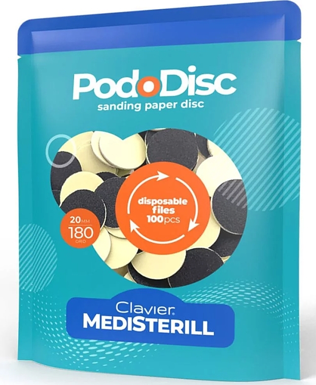 Змінні шліфувальні диски для педикюру M 180/20 мм - Clavier Medisterill PodoDisc — фото N1