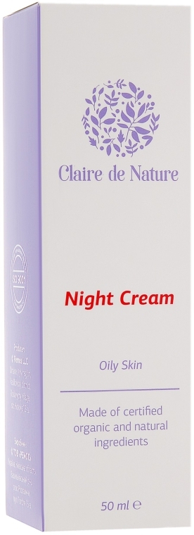 Ночной крем для жирной кожи - Claire de Nature Night Cream For Oily Skin — фото N3