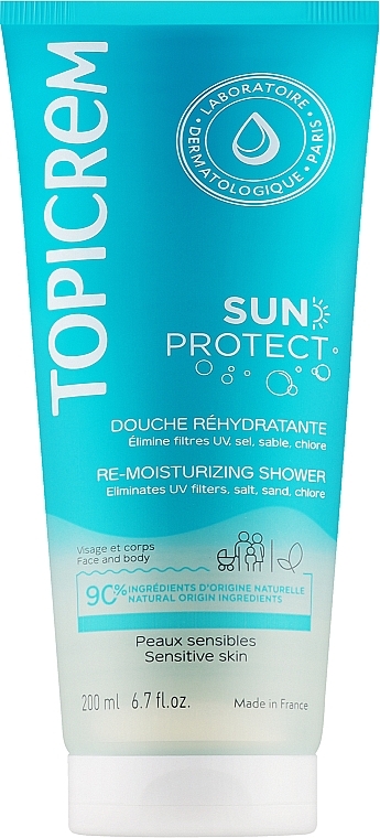 Увлажняющий гель для душа - Topicrem Sun Protect Moisturizing Shower Gel — фото N1