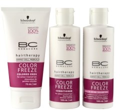 Духи, Парфюмерия, косметика Набор - Schwarzkopf Professional BC Color Freeze (shm/100ml + cond/100ml + balm/75ml + bag)