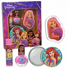 Набор - EP Line Disney Princess Beauty Set (lip/balm/4g + nail/polish/1pcs + lip/gloss/1pcs + mirror/1pcs) — фото N1