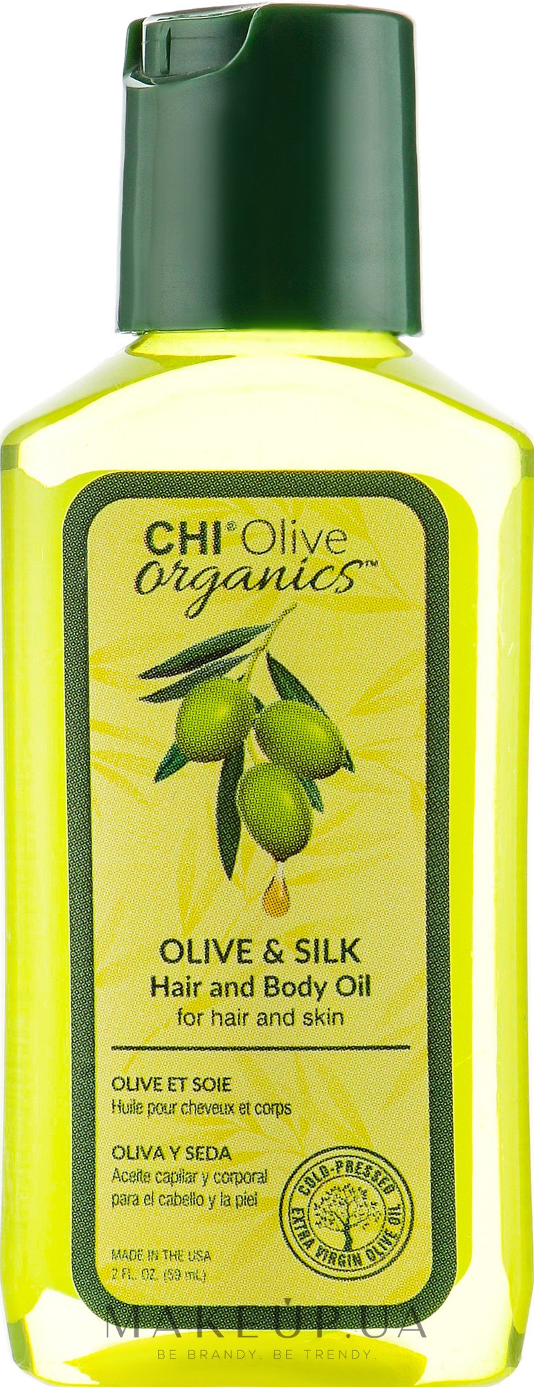 Шовкова олія для волосся і тіла  - Chi Olive Organics Olive & Silk Hair and Body Oil — фото 59ml
