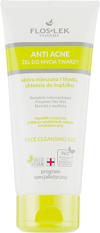 Гель для умывания "Антибактериальный" - Floslek Anti Acne Polyplant Oily Skin