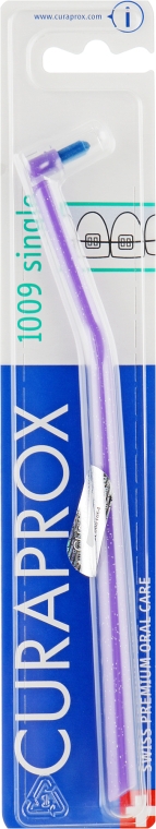 Монопучкова зубна щітка "Single CS 1009", фіолетово-синя - Curaprox — фото N1