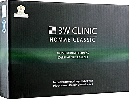 Набор - 3W Clinic Homme Classic Moisturizing Freshness Essentia 2 Items Set (toner/150ml + lotion/150ml + toner/60ml + lotion/60ml) — фото N1