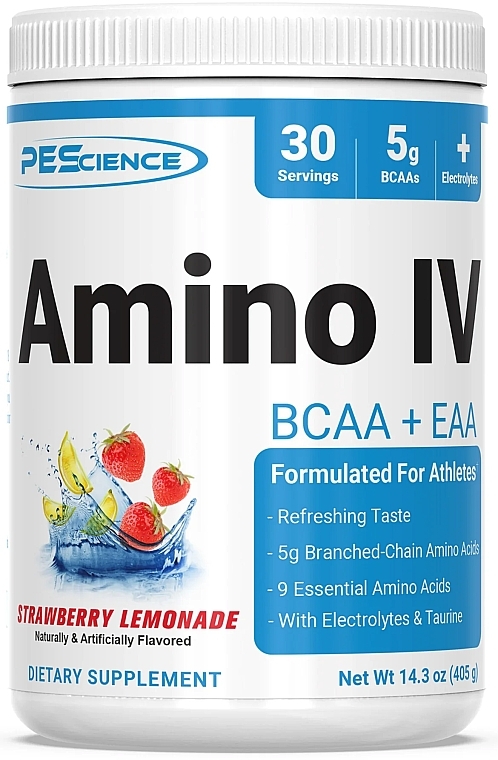 Пищевая добавка "Клубничный лимонад" - PEScience Amino IV Strawberry Lemonade — фото N1
