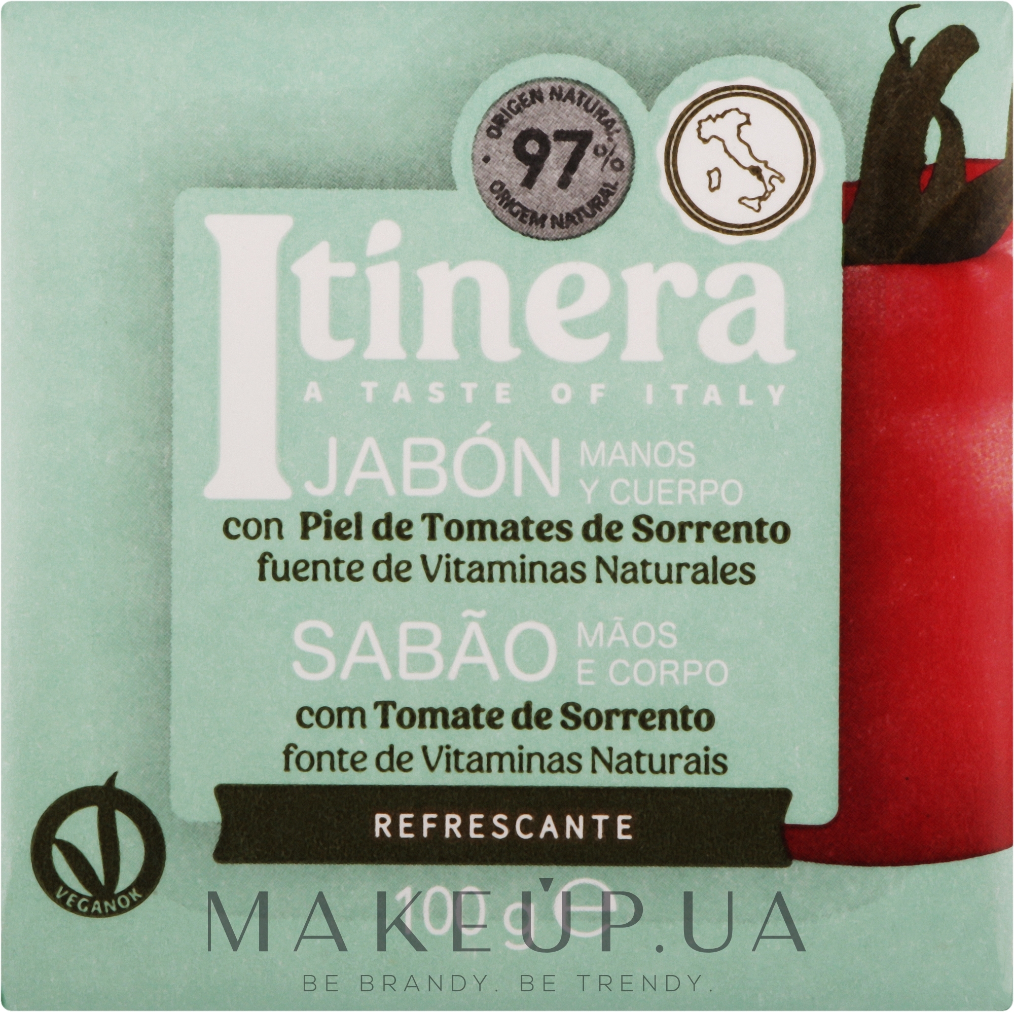 Мило для рук і тіла c томатов из Сорренто - Itinera Sorrento Tomato Peels Hand Body Soap — фото 100g