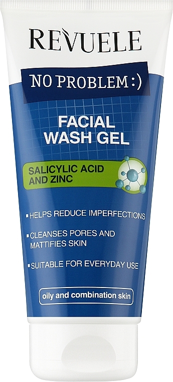 Гель для вмивання з саліциловою кислотою та цинком - Revuele No Problem Salycylic Acid & Zinc Facial Wash Gel
