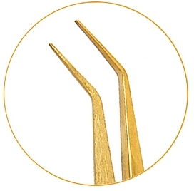 Пинцет изогнутый, 012, золотой - Lena Lashes — фото N2