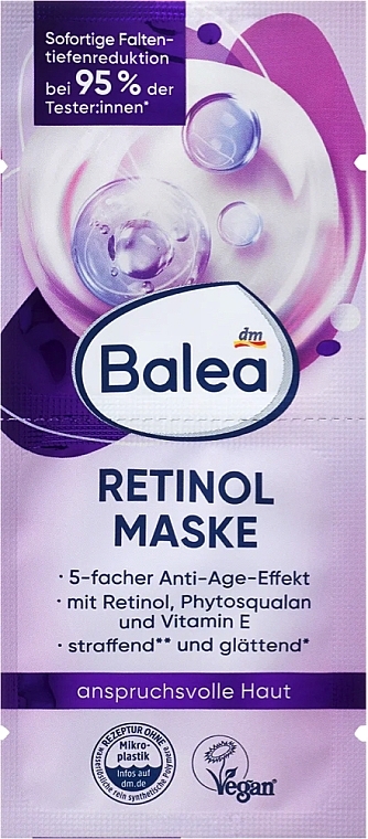 Зволожувальна маска для обличчя з ретинолом - Balea Face Mask Retinol