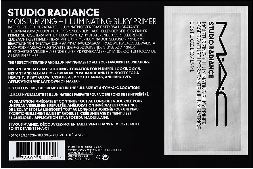 ПОДАРОК! Увлажняющий праймер для лица - MAC Studio Radiance Moisturizing & Illuminating Silky Face Primer (пробник) — фото N2