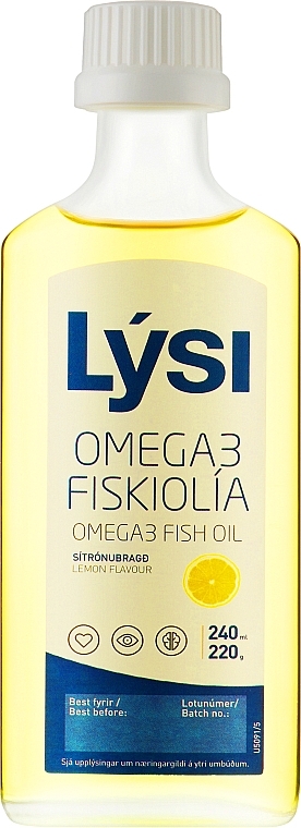 Oмега-3 EPA і DHA риб'ячий жир у рідині зі смаком лимона - Lysi Omega-3 Fish Oil Lemon Flavor (скляна пляшка) — фото N7