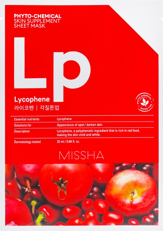 Тканевая маска для лица - Missha Phytochemical Skin Supplement Sheet Mask Laycophene/Peeling Tone Up