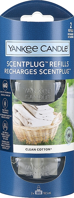 Сменный блок для электрической аромалампы - Yankee Candle Electric Scented Oil Refills Clean Cotton — фото N1