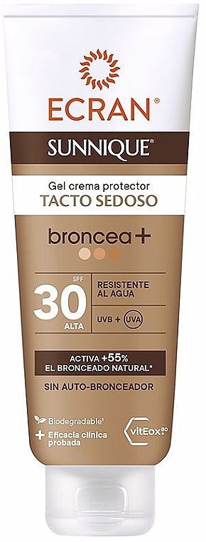 Сонцезахисний крем-гель - Ecran Sunnique Broncea Gel Cream SPF30 — фото N1
