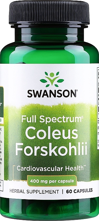 Пищевая добавка "Колеус форсколин", 400 мг - Swanson Full Spectrum Coleus Forskohlii — фото N1